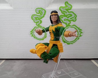 Action Figure Smoky Mystic Power Effects 1/12 Scale - White and Translucent Green x2 (approximately 4cm X 7cm) - FIGURE NOT INCLUDED
