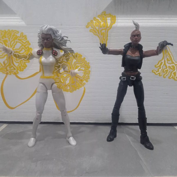 Action Figure Lightning Ball Power Effects 1/12 Scale - White & Translucent Yellow x2 (6cm dia. and/or 5cm height ) - FIGURE NOT INCLUDED