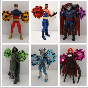 Action Figure Mystic Blast Power Effects 1/12 Scale - Black and Translucent Colours x2 (approximately 5cm diameter) - FIGURE NOT INCLUDED