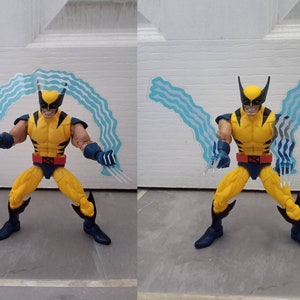 Action Figure Claw Swiping Power Effects 1/12 Scale - White and Transparent Blue (Arc or 2 x Separate) - FIGURE NOT INCLUDED