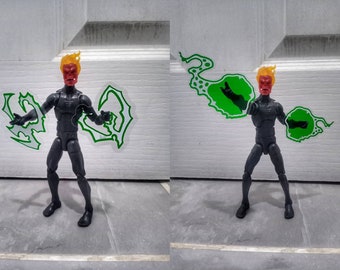 Action Figure Static Arcane Energy Effects 1/12 Scale - White and Translucent Green x2 (approx. 4-6cm pending style) - FIGURE NOT INCLUDED