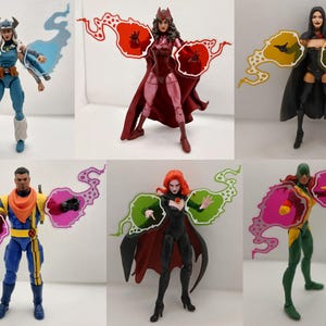 Action Figure White Crackling Energy Power Effects 1/12 Scale - Various Colours x2 (8cm & 6cm wide) - FIGURE NOT INCLUDED