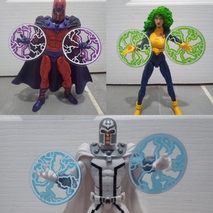 Action Figure Magnetic Field Energy Power Effects 1/12 Scale - White and Translucent Colours x2 (5cm diameter) - FIGURE NOT INCLUDED