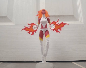 Action Figure Flames Power Effects 1/12 Scale - Translucent Red, Orange and Yellow x2 (approximately 5cm) - FIGURE NOT INCLUDED