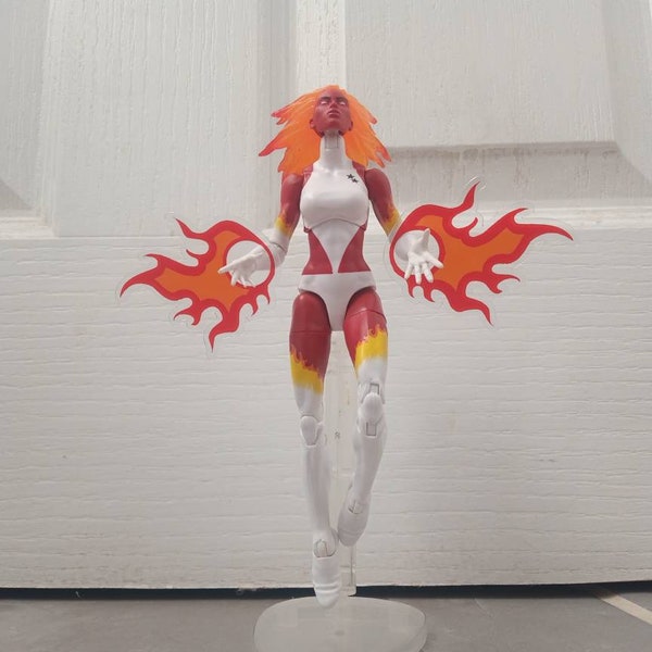 Action Figure Flames Power Effects 1/12 Scale - Translucent Red, Orange and Yellow x2 (approximately 5cm) - FIGURE NOT INCLUDED