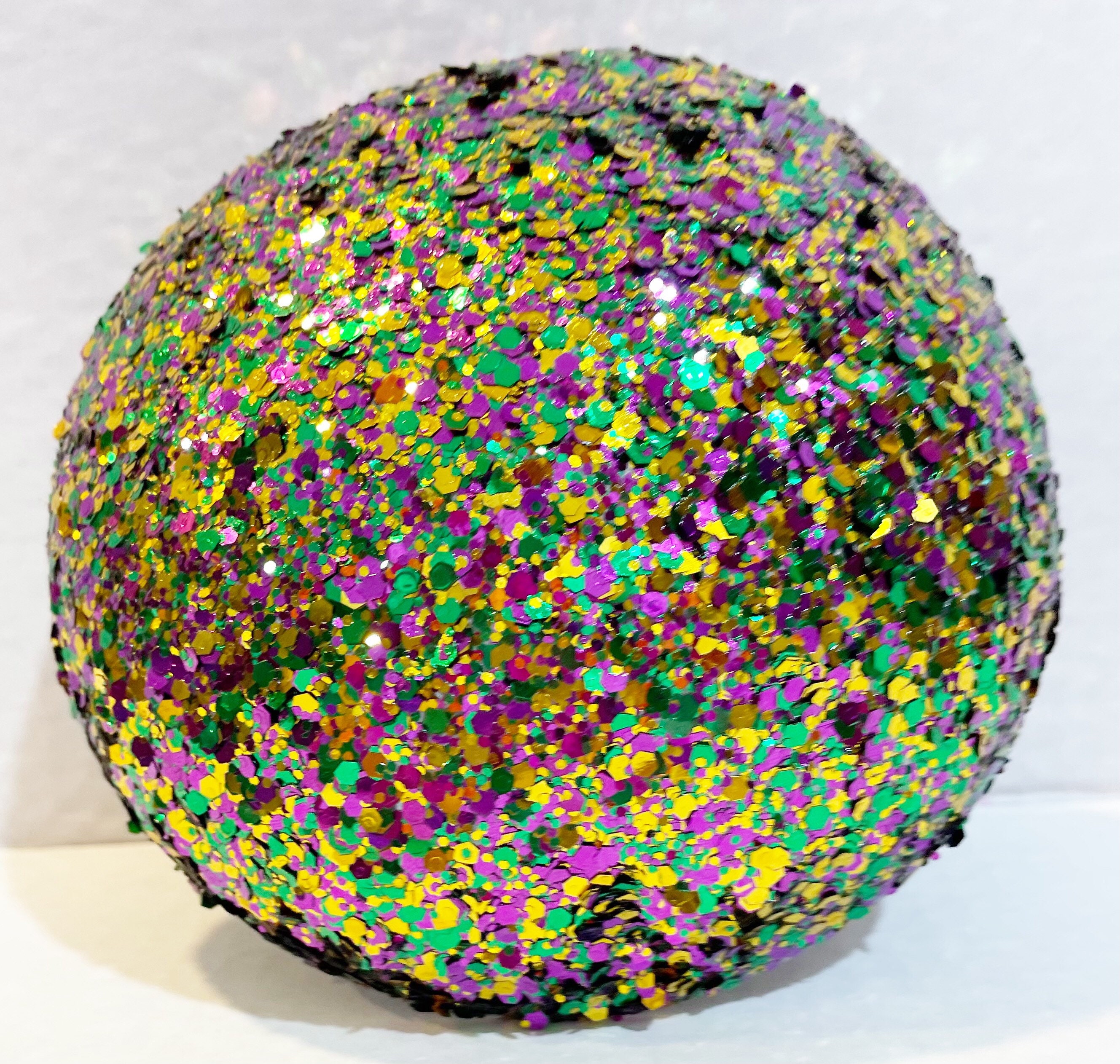 Glitter Mardi Gras Flower Center, Wreath Center, Centerpiece for Flower, Wreath Glitter Center