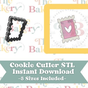 Heart Postage Stamp Cookie Cutter / Heart Postage Stamp Cookie Cutter STL / Descarga instantánea