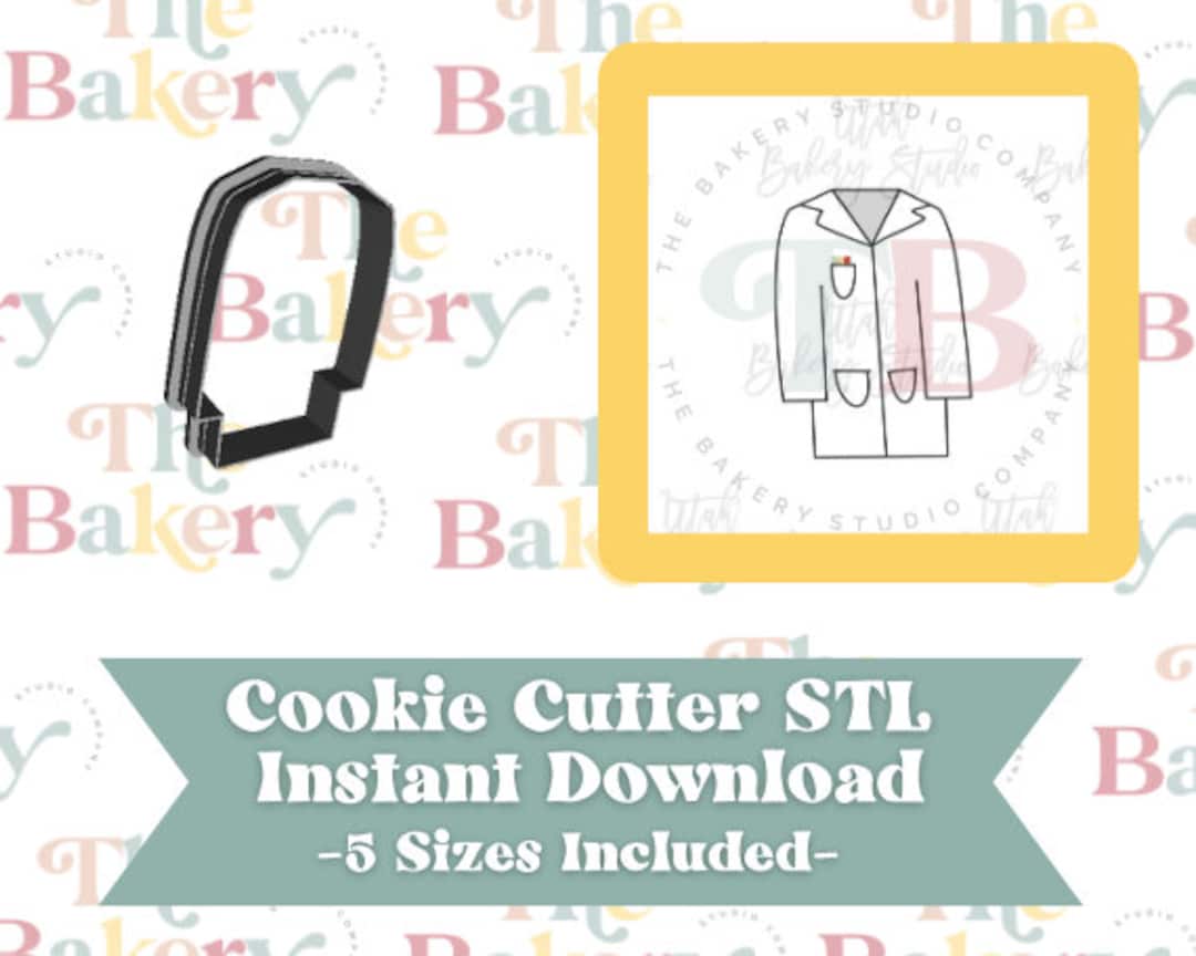 Lab Coat Cookie Cutter Lab Coat Cookie Cutter STL Instant Download Etsy