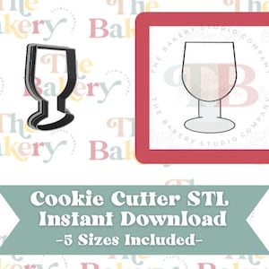 Chubby Champagne Flute Glass Cookie Cutter | Chubby Champagne Flute Glass Cookie Cutter STL | Instant Download