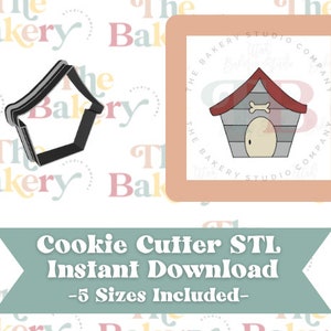 Cute Dog House Cookie Cutter | Cute Dog House Cookie Cutter STL | Instant Download