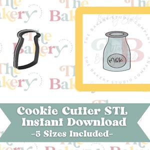 Milk Bottle Cookie Cutter | Milk Bottle Cookie Cutter STL | Instant Download