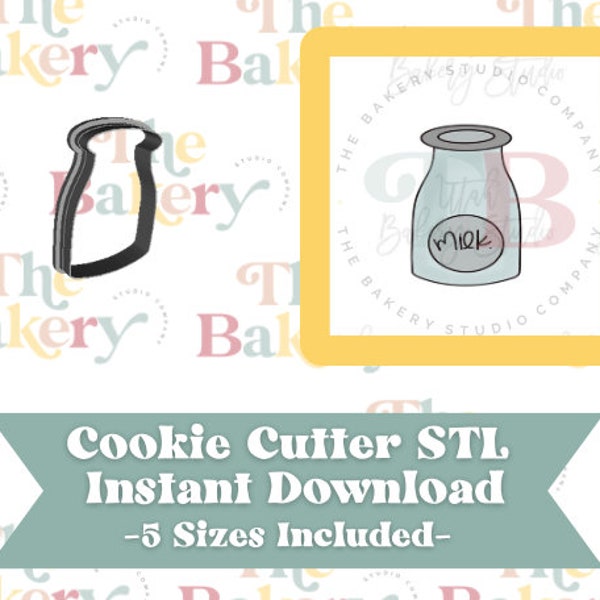 Milk Bottle Cookie Cutter | Milk Bottle Cookie Cutter STL | Instant Download