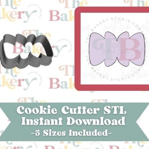 Amanda Plaque Funky Scalloped Chubby Rectangle Cookie Cutter | Amanda Plaque Funky Scalloped Cookie Cutter STL | Instant Download