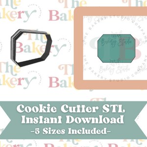 Rettangolo con taglierina cookie bordi tagliati / rettangolo con bordi tagliati Cookie Cutter STL / Download istantaneo