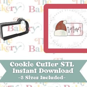 Santa Hat Name Plaque Cookie Cutter | Santa Hat Name Plaque Cookie Cutter STL | Instant Download