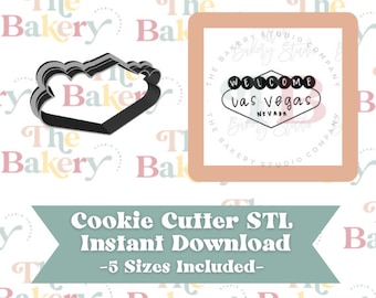 Bienvenue Las Vegas Sign Cookie Cutter | Bienvenue Las Vegas Sign Cutter STL | Téléchargement instantané