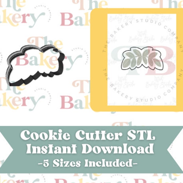 Leaf Ivy Chubby Cookie Cutter | Leaf Ivy Chubby Cookie Cutter STL | Téléchargement instantané