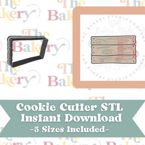 Wood Plaque Cookie Cutter | Wood Plaque Cookie Cutter STL | Instant Download
