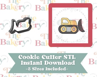 Bulldozer Cookie Cutter | Bulldozer Cookie Cutter STL | Téléchargement instantané