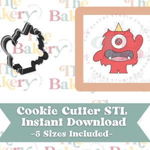 Happy Monster Cookie Cutter | Happy Monster Cookie Cutter STL | Instant Download