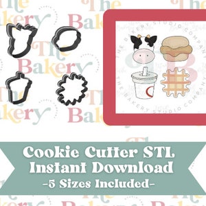 Chic Fil A Cookie Cutter Set Cookie Cutter | Chic Fil A Cookie Cutter Set Cookie Cutter STL | Instant Download