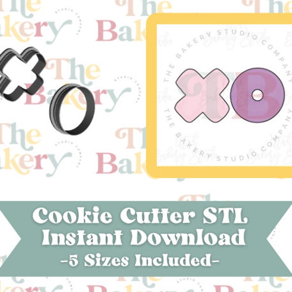 Valentines Chubby X and O Hugs and Kisses Cookie Cutter | Valentines Chubby X and O Hugs and Kisses Cookie Cutter STL | Instant Download