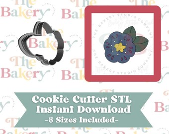 Rosette with Leafs Cookie Cutter | Rosette with Leafs Cookie Cutter STL | Instant Download