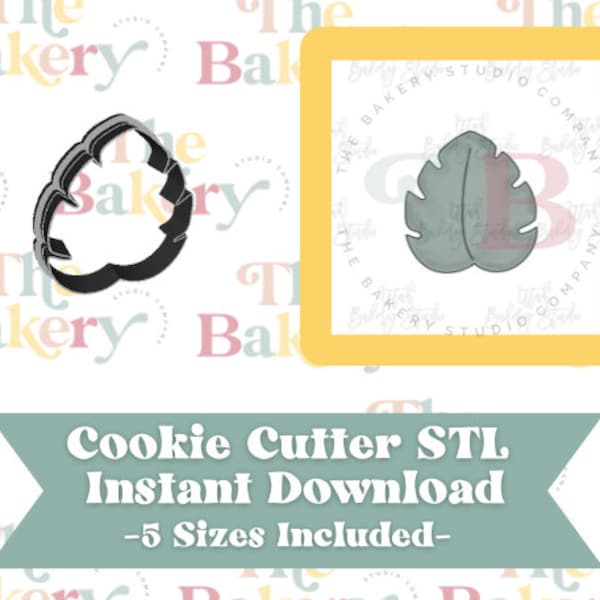 Tropical Leaf Cookie Cutter | Tropical Leaf Cookie Cutter STL | Instant Download