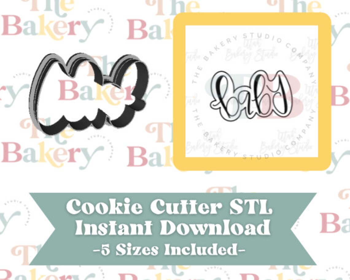 Baby Hand Lettering Cookie Cutter Baby Hand Lettering Cookie - Etsy