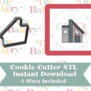 Modern Home House Cookie Cutter | Modern Home House Cookie Cutter STL | Instant Download