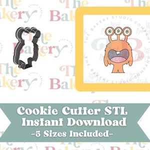 Cute Monster Cookie Cutter | Cute Monster Cookie Cutter STL | Instant Download