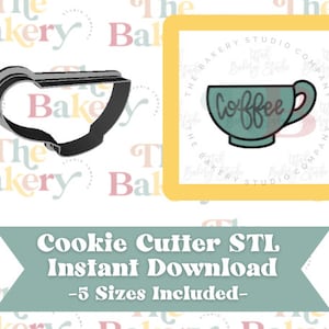Coffee Latte Cup Cookie Cutter | Coffee Latte Cup Cookie Cutter STL | Instant Download