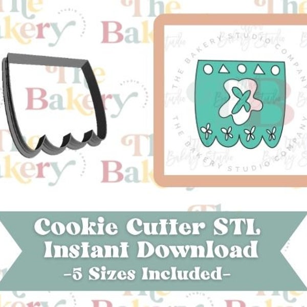 Fiesta Prayer Flag Cookie Cutter | Fiesta Prayer Flag Cookie Cutter STL | Instant Download