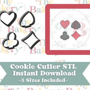 Spielkarte passt Keksschneider | Spielkarte passt Keksausstecher STL | Sofort Download