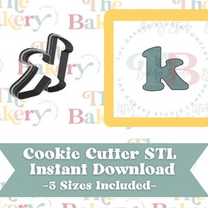 Lettera K Cookie Cutter / Lettera K Cookie Cutter STL / Download istantaneo
