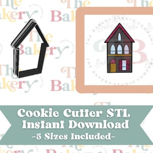 Tall Home House Cookie Cutter | Tall Home House Cookie Cutter STL | Instant Download