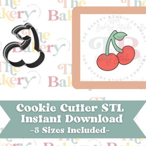 Double Cherry Cookie Cutter | Double Cherry Cookie Cutter STL | Instant Download