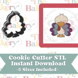 Cute Chubby Turkey Cookie Cutter | Cute Chubby Turkey Cookie Cutter STL | Instant Download