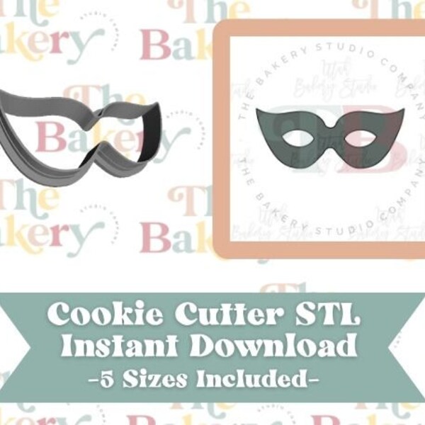 New Years Party Costume Mask Cookie Cutter | New Years Party Costume Mask Cookie Cutter STL | Instant Download