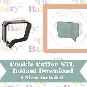 Funky Word Blurb Cookie Cutter | Funky Word Blurb Cookie Cutter STL | Instant Download