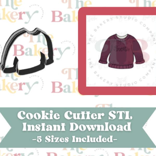 Ugly Sweater Cookie Cutter | Ugly Sweater Cookie Cutter STL | Instant Download