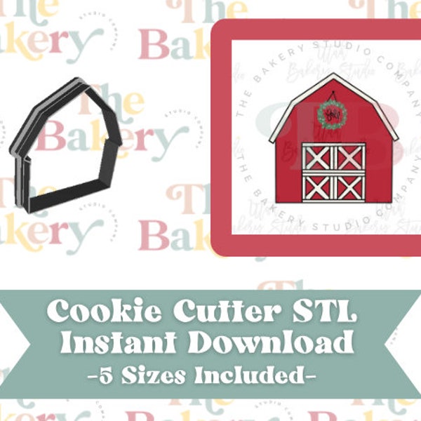Red Barn Cookie Cutter | Red Barn Cutter STL | Instant Download