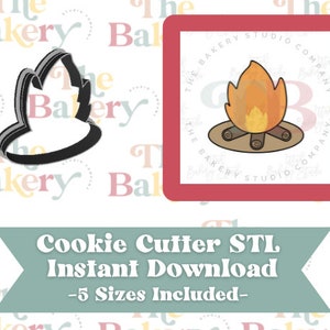 Falò Chubby Fire Cookie Cutter / Campfire Chubby Fire Cookie Cutter STL / Download istantaneo