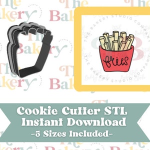 French Frys Fries Cookie Cutter | French Frys Fries Cookie Cutter STL | Instant Download