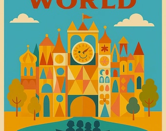 Impresiones estilo póster de viaje de Disneyland París en tarjeta A4 #disney #disneylandparis