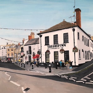 Print from my original painting of The High Street Swanage, Dorset. A4 on 250gsm card.