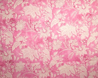 Tissu en coton 'Jaipur' imprimé en bloc rose-rose