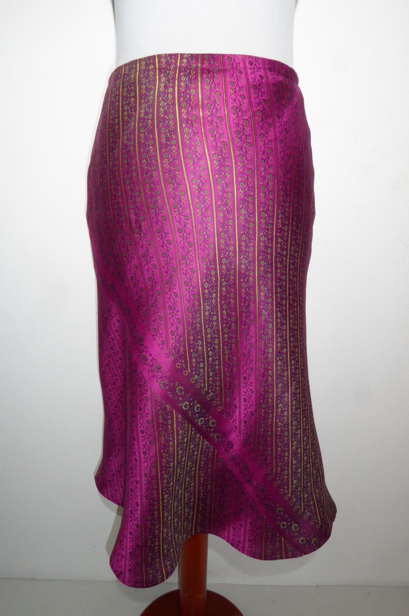 Jupes Femmes - en Satin de soie violette - FR89Be Beige - Prêt-à-Porter