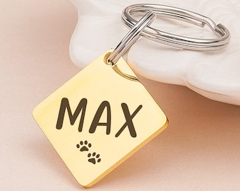 Custom Pet Tag - Dog Tag - Dog Tags for Dogs Personalized - Dog Name Tag - Pet Id Tag - Dog Collar Tag -Personalized Dog Tags Funny Paw Icon