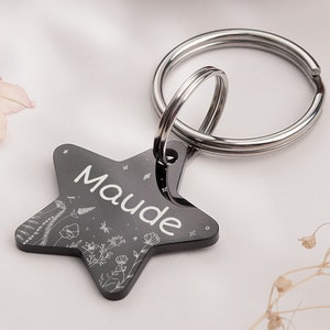 Star Pet ID Tag - Dog Tag - Cat ID Tag - Custom Pet Name Tag - Cat Collar Tag - Engraved Pet Tag - Star Pet Tag, Wild Floral, Butterfly
